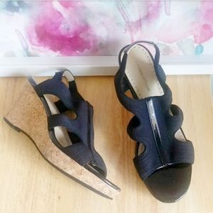 ADRIENNE VITTADINI | Black CLINT Cork Wedg…